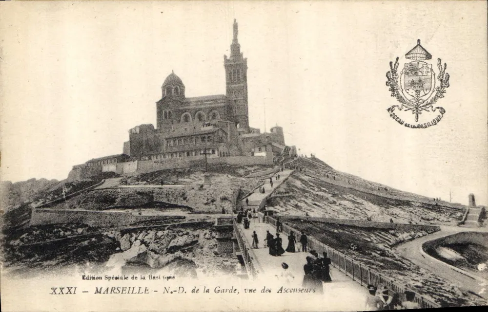 Marseille - Notre-Dame de la Garde, Blick von den Asconseurs — Sonderausgabe der Basilika, Nr. XXXI - Vorderseite