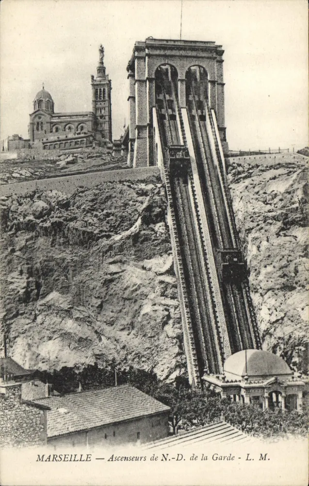 Marselha — Elevadores de N.-D. de la Garde — L. M. - Frente