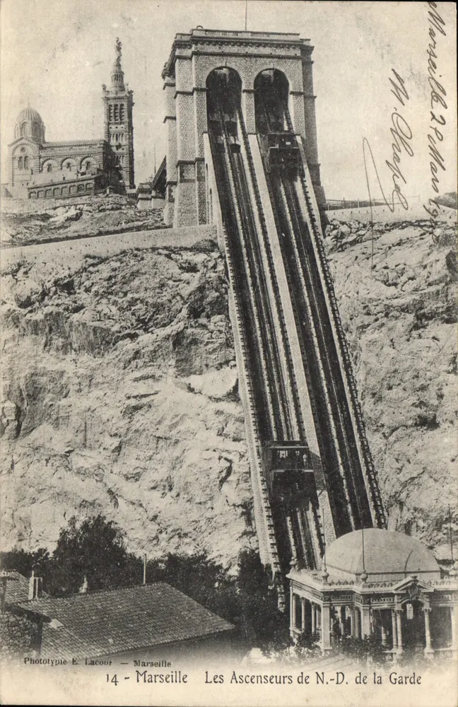 Die Aufzüge von N.-D. de la Garde — Marseille — Phototypie E. Lacout - Vorderseite