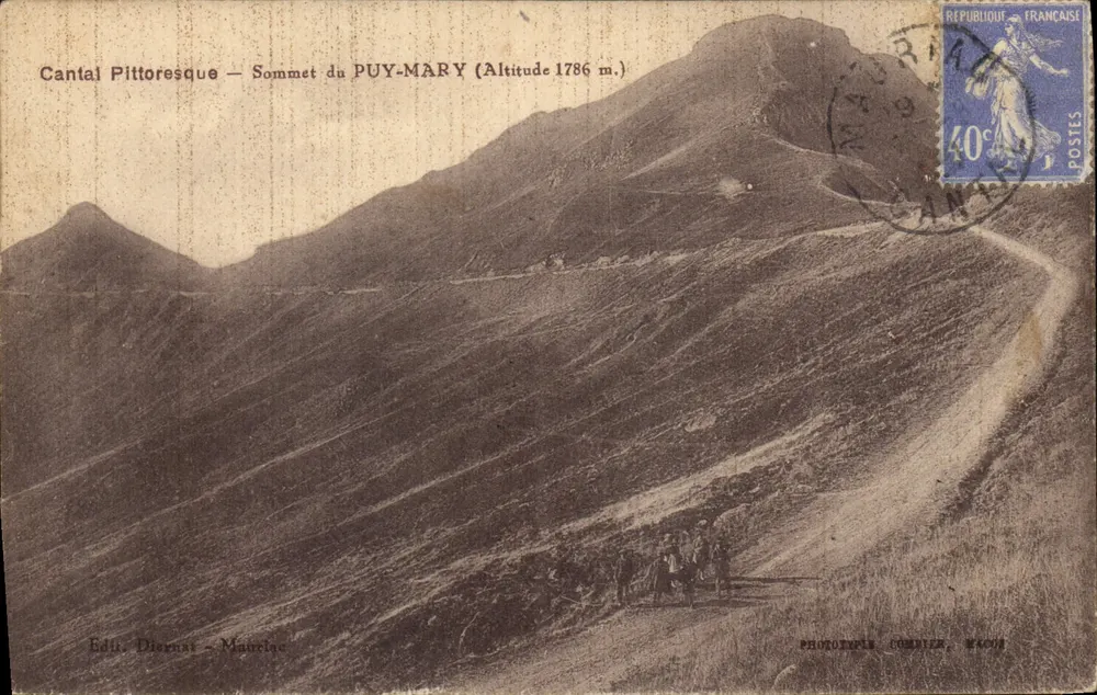 Gipfel des PUY-MARY — Cantal Pittoresque — Verlag Diernat - Mauriac - Vorderseite
