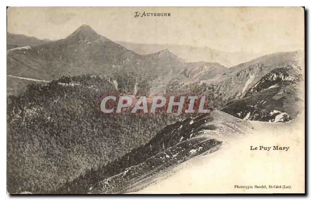 Le Puy Mary — Vista panoramica — Fototipia Baudel, St-Céré (Lot) - Recto