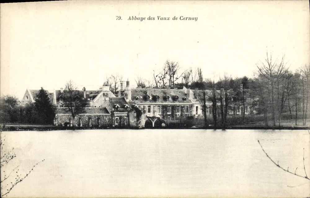 Abadia dos Vaux de Cernay — vista panorâmica — A. Bourdier, imp. edit., Versailles - Frente