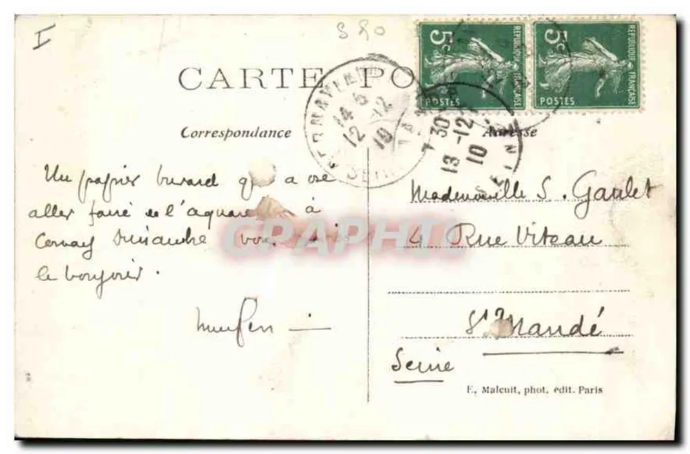 As Cataratas — Vaux-de-Cernay — E.M. n°2203 - Verso