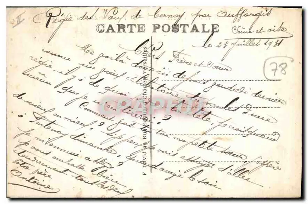 Les Vaux-de-Cernay — Entrada da Abadia — Editor: F. David & R. Chanoine, n° 101 - Verso