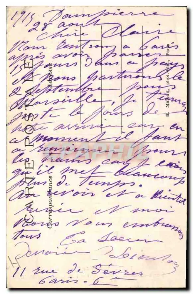 Tal der Chevreuse — Die Wasserfälle — Vaux-de-Cernay (S.-et-O.) — Verlag E.M. n°2552 - Rückseite