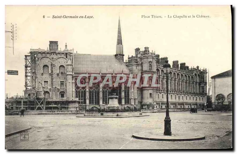 Saint-Germain-en-Laye — Place Thiers, Die Kapelle und das Schloss — Verlag R. P. Lévy, Nr. 6 - Vorderseite