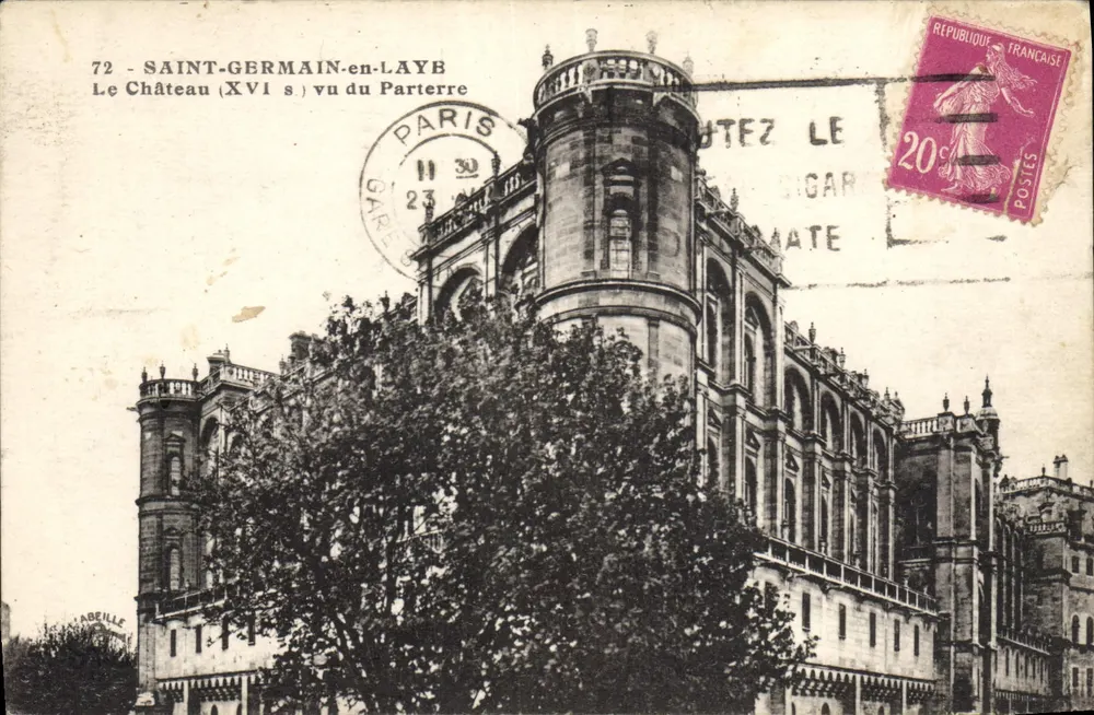 Saint-Germain-en-Laye — Das Schloss (16. Jahrhundert) vom Parterre gesehen — Phototype l'Abellile, Nr. 72 - Vorderseite