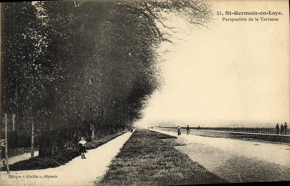 St-Germain-en-Laye — Perspectiva da Terrasse — Marca « Abeille », depositada - Frente