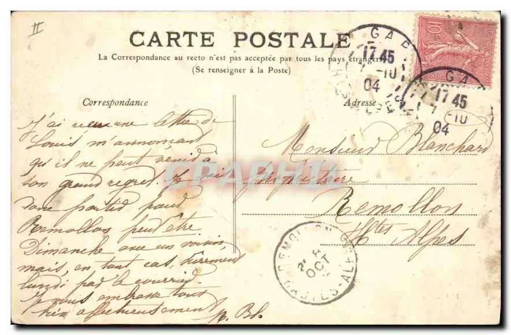 A Casa das Charmettes perto de Chambéry — editor C. F. n°702 - Verso