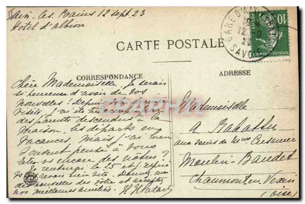 Das Haus von J.-J. Rousseau in den Charmelles — Umgebung von CHAMBERY — Ausgabe 2043 - Rückseite