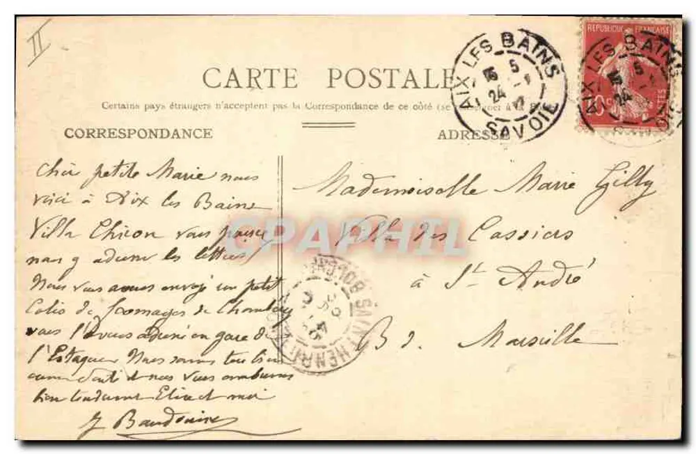 Chambéry: Les Charmettes — Wohnhaus — Ed. Nouvelles Galeries, n°25 - Rückseite