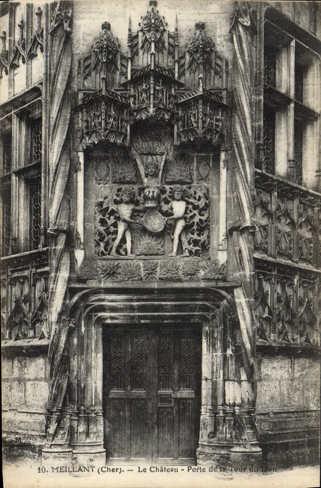 Meillant (Cher) — Das Schloss - Tor der Löwentürme - Vorderseite