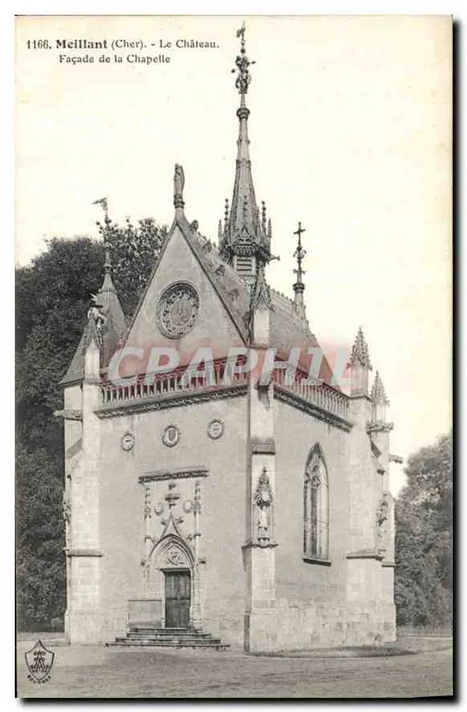 Meillant (Cher) — Facha da Capela — Auxenfans, editora Bourges - Frente