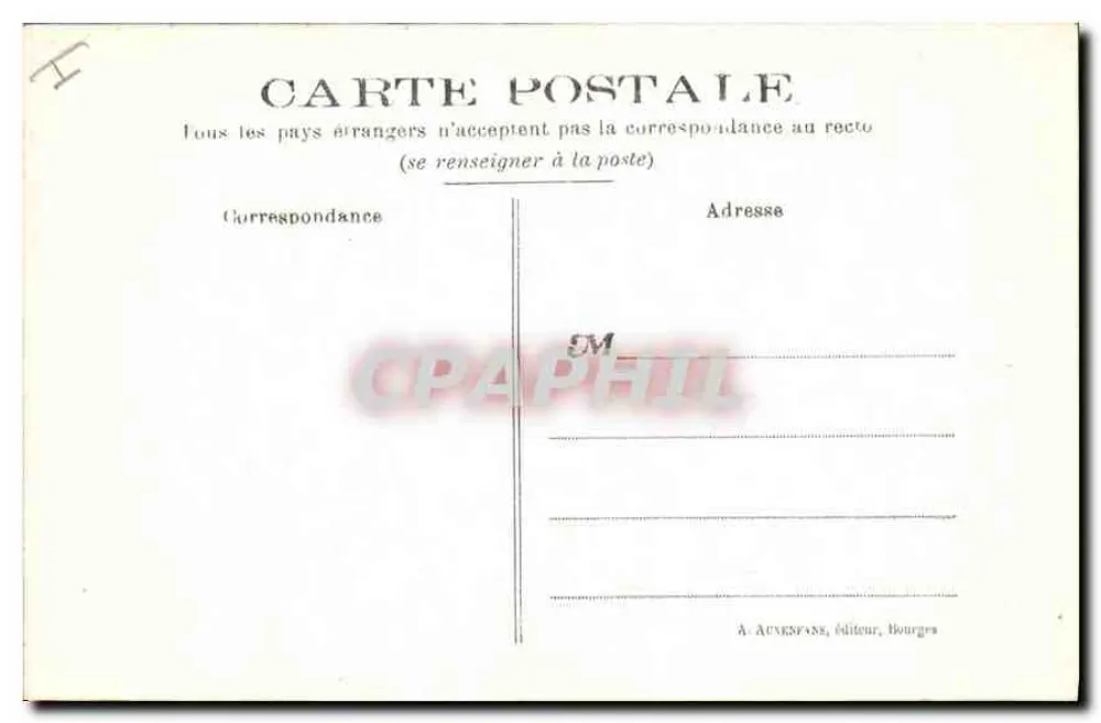 Meillant (Cher) — Facha da Capela — Auxenfans, editora Bourges - Verso