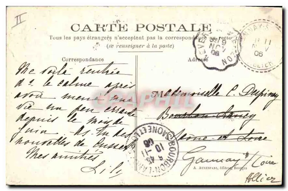 Meillant (Cher) — Le Château — Côté Est et Chapelle — A. Auxenfans, Bougues - Verso