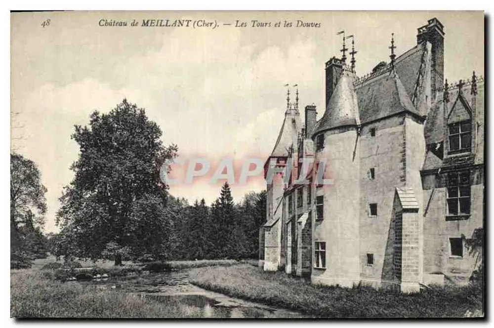 Schloss MEILLANT (Cher) — Die Türme und die Gräben - Vorderseite
