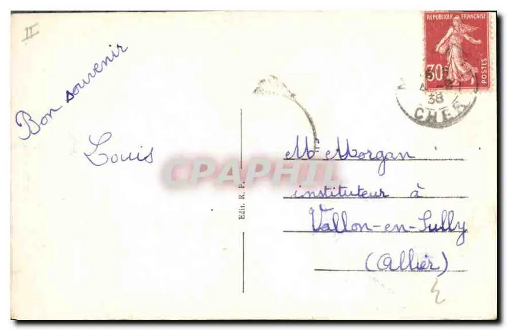 Castelo de Meillant (Cher) — Lado Oeste — Editor R.P. n°3 - Verso