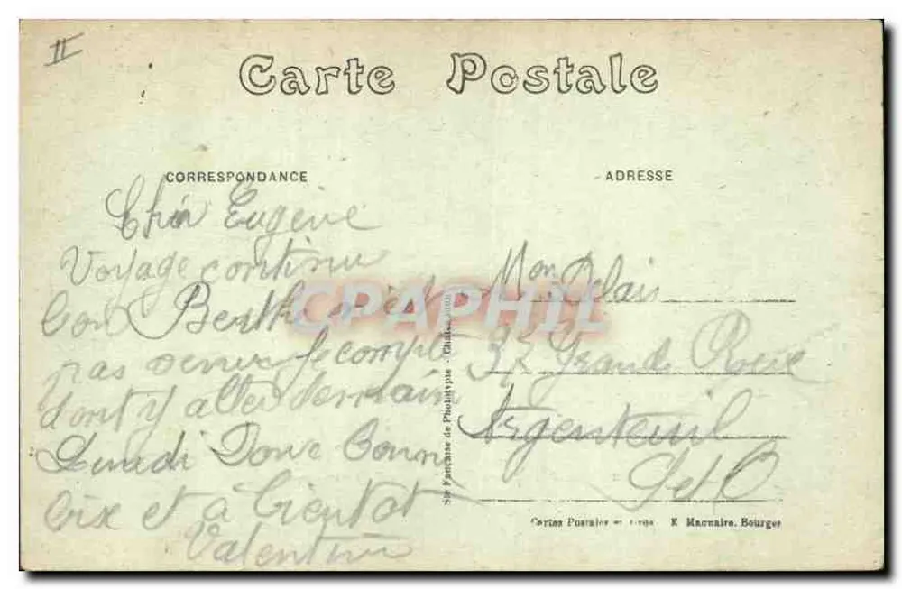 Ingresso al Parco del Castello — Milly-la-Forêt — Editore: Carte Postali di Fototipia, Bourges - Verso