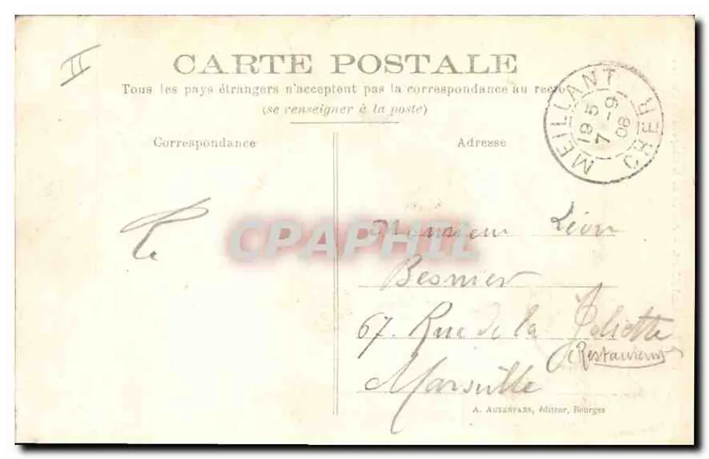 Meillant (Cher) — Abside da Capela do Castelo — A. Auzentans, Editor, Bourges - Verso