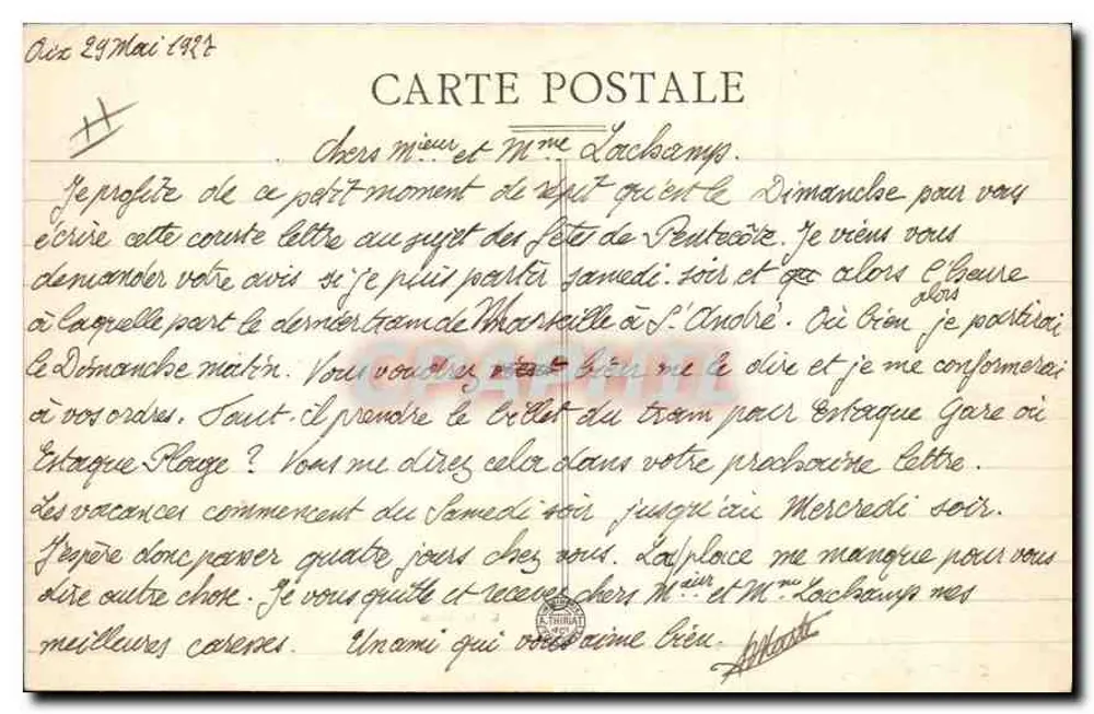 Aix-en-Provence — École Primaire Supérieure des Garçons — Der Park — Verlag: Gilché Amiel - Rückseite