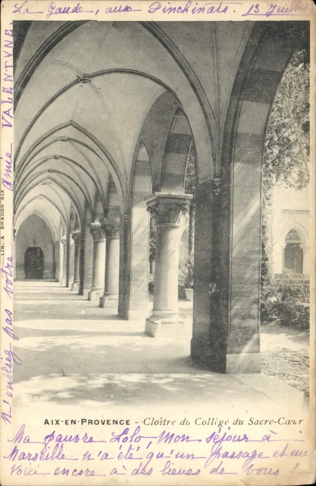 Aix-en-Provence — Cloister of the College of the Sacred Heart — Lib. A. Dragon Aix - Vorderseite