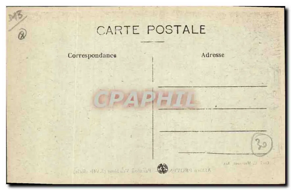 AIX-EN-PROVENCE — Pavilhão Vendôme (século XVII) — Coleção C. Martinier, Aix - Verso