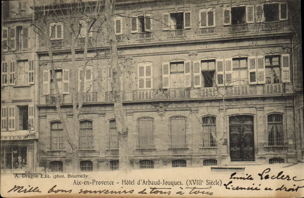 Aix-en-Provence — Hotel d'Arbaud-Jouques (18. Jahrhundert) — A. Dragon Edit. (phot. Bourrelly) - Vorderseite