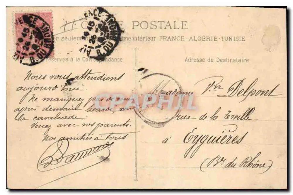 Aix-en-Provence — Hotel dos Termas de Aix — Estabelecimento Termal — E. Jaussaud Editor, n°109 - Verso