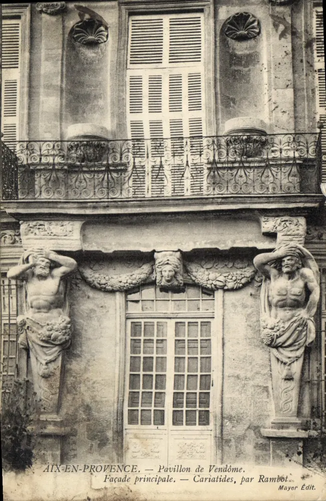 AIX-EN-PROVENCE — Pavillon de Vendôme — Hauptfassade — Kariatiden, von Rambo - Vorderseite