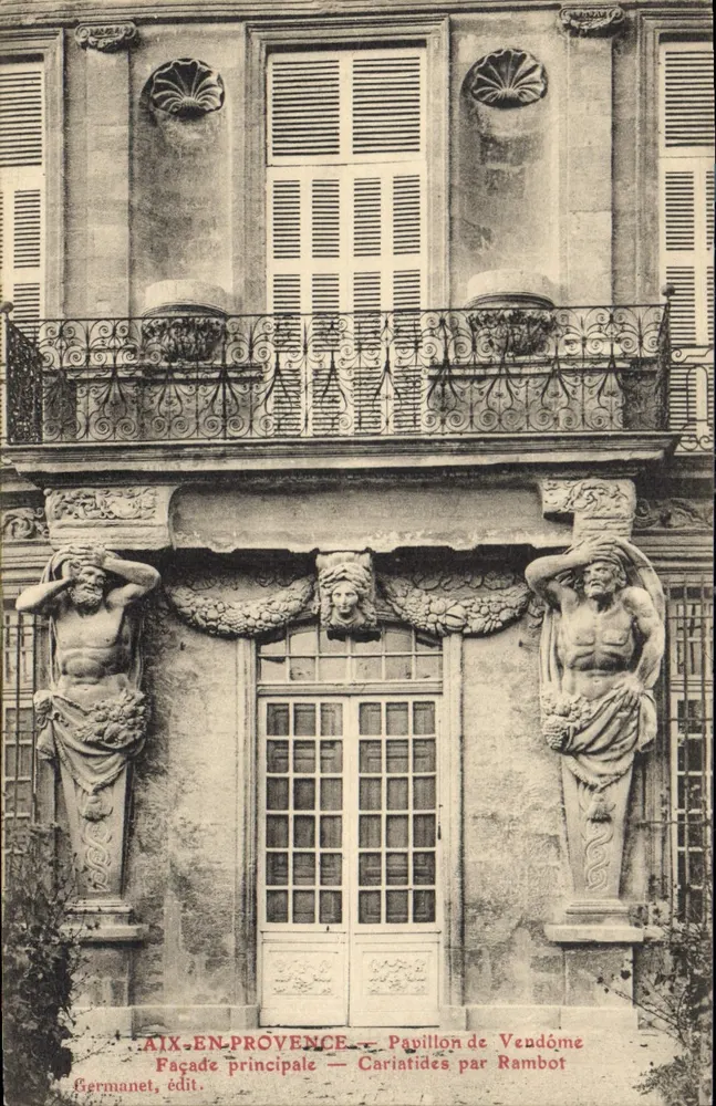 Aix-en-Provence — Pavillon de Vendôme — Hauptfassade — Karyatiden von Rambot — Germanet, Verlag - Vorderseite