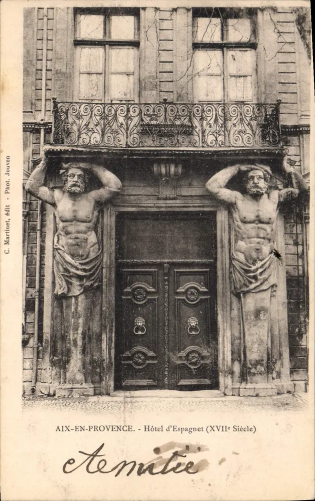 Aix-en-Provence — Hotel d'Espagnet (século XVII) — C. Martinet, editor Jouven - Frente