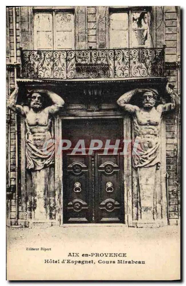 Hôtel d'Espagnet, Cours Mirabeau — Aix-en-Provence — Verlag Ripert - Vorderseite