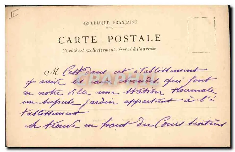 Aix-en-Provence — Estabelecimento Termal, Cours Sextius — Photo-Ateliers Baudouin, Marselha - Verso