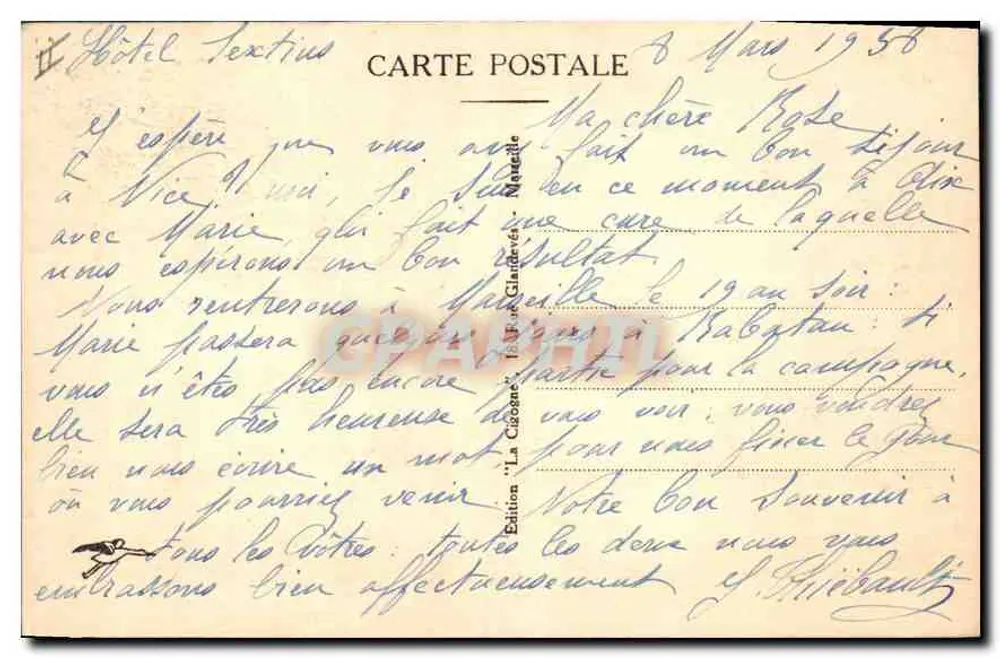 Aix-en-Provence — Grand Hôtel des Thermes-Sextius — Ausgabe 'La Cigogne' Nr. 474 - Rückseite
