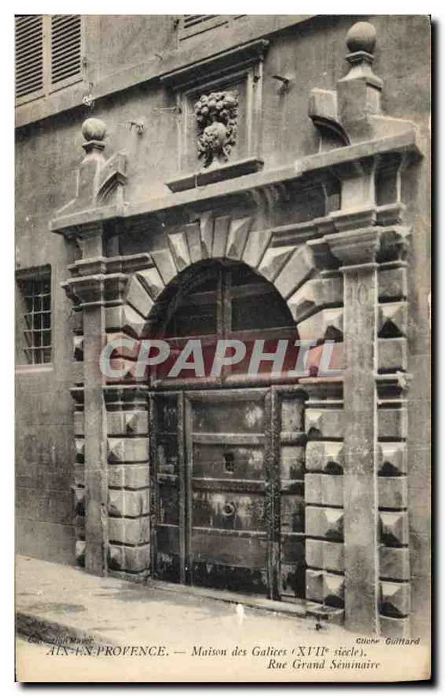 Aix-en-Provence — Haus der Galizier (17. Jahrhundert), Straße Grand Séminaire — Guittard Cliché - Vorderseite