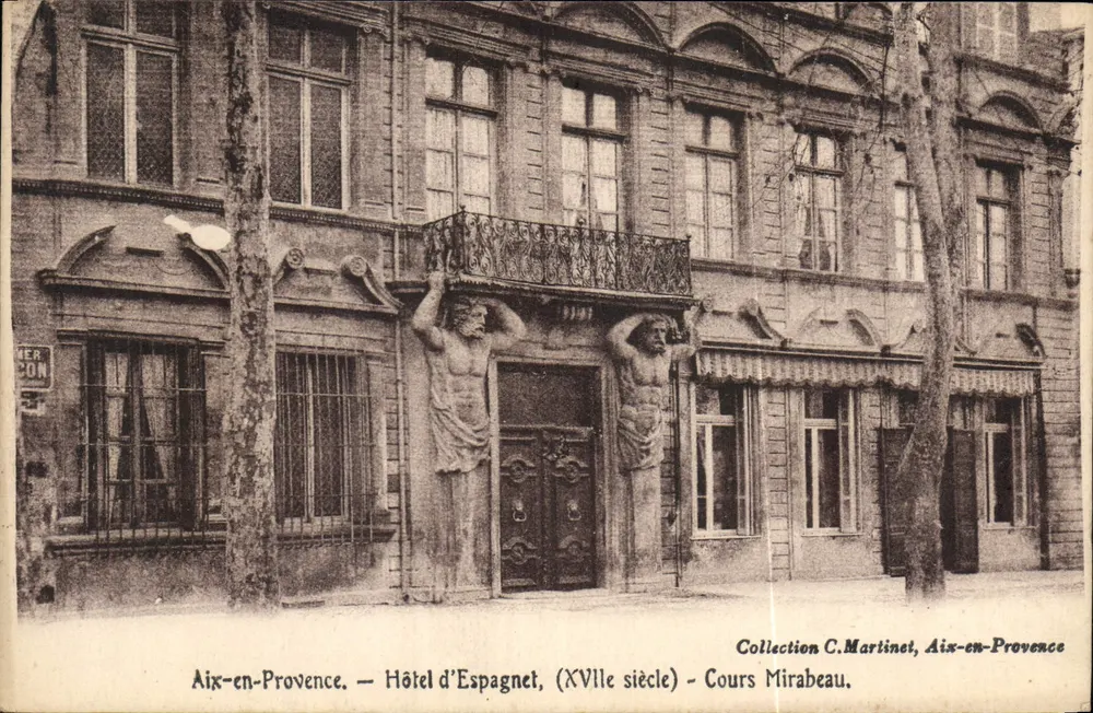Aix-en-Provence — Hôtel d'Espagnet (17. Jahrhundert) — Cours Mirabeau — Sammlung C. Martinet - Vorderseite