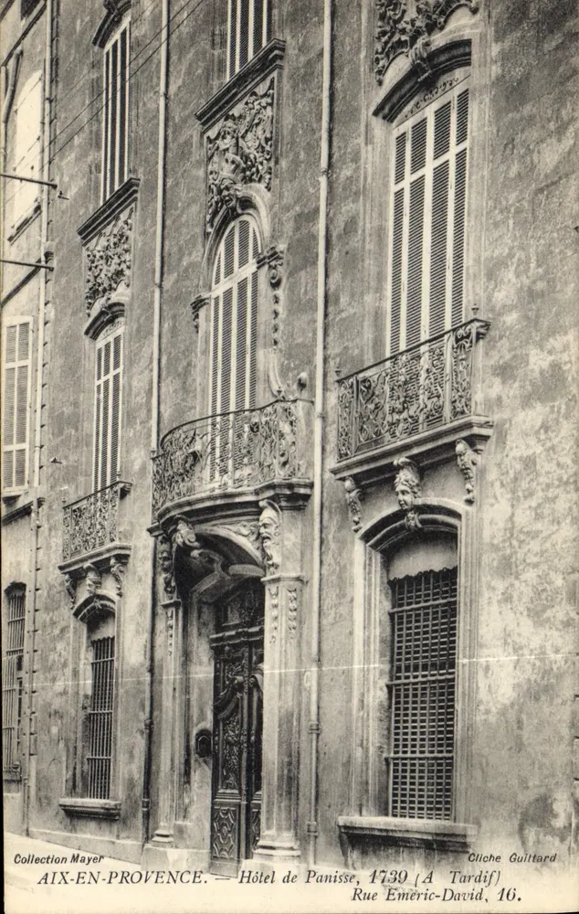 Aix-en-Provence — Hotel de Panisse, 1730 (A Tardif) — Ollche Guittard, 16 - Frente