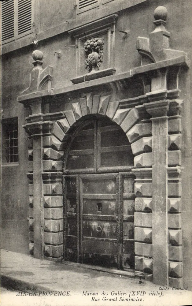 Aix-en-Provence — Maison des Galices (17. Jahrhundert), Rue Grand Séminaire — Mayer-Sammlung, Guitard-Cliché - Vorderseite