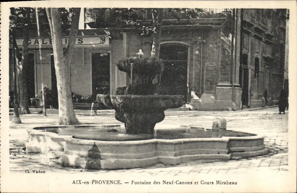Aix-en-Provence — Fontäne der Neun Kanonen und Mirabeau-Promenade — Cl. Vadon - Vorderseite