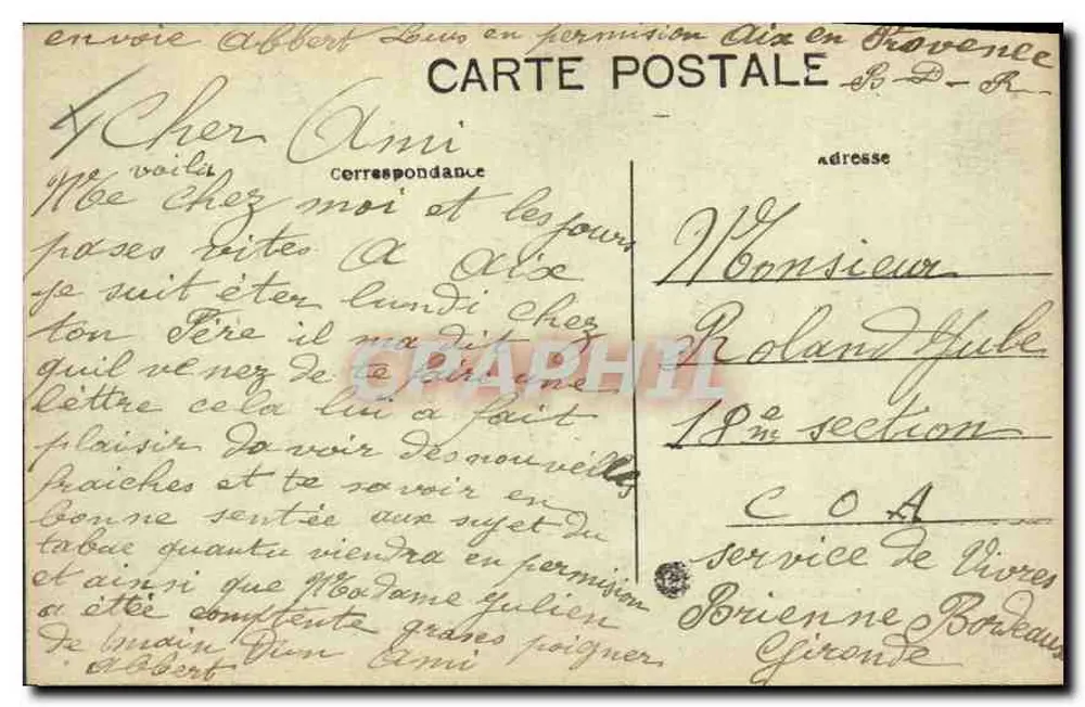 AIX-en-PROVENCE — Fontaine des 9 Canons, Cours Mirabeau — Col. C. Martinet - Rückseite