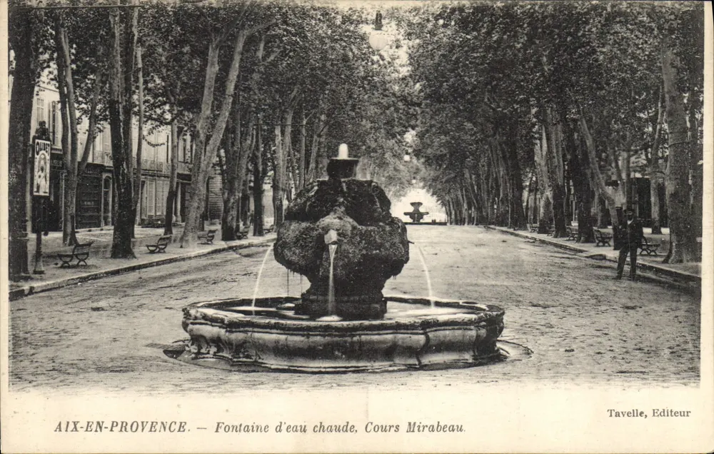 Aix-en-Provence — Quelle mit warmem Wasser, Cours Mirabeau — Verlag Tavelle - Vorderseite
