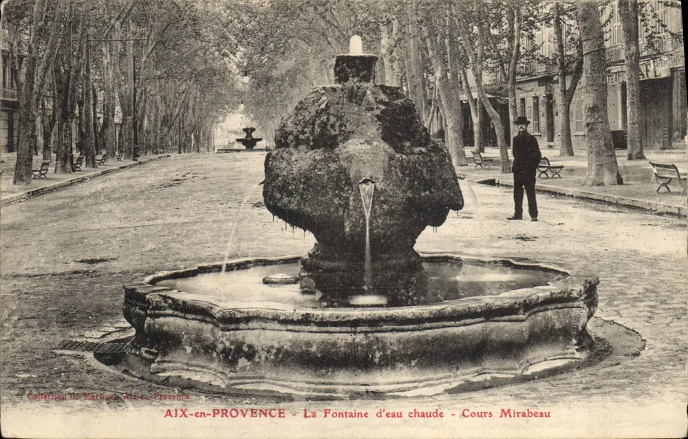 Aix-en-Provence — Quelle warme Wasser — Cours Mirabeau — Sammlung D. Mathieu, Aix-en-Provence - Vorderseite