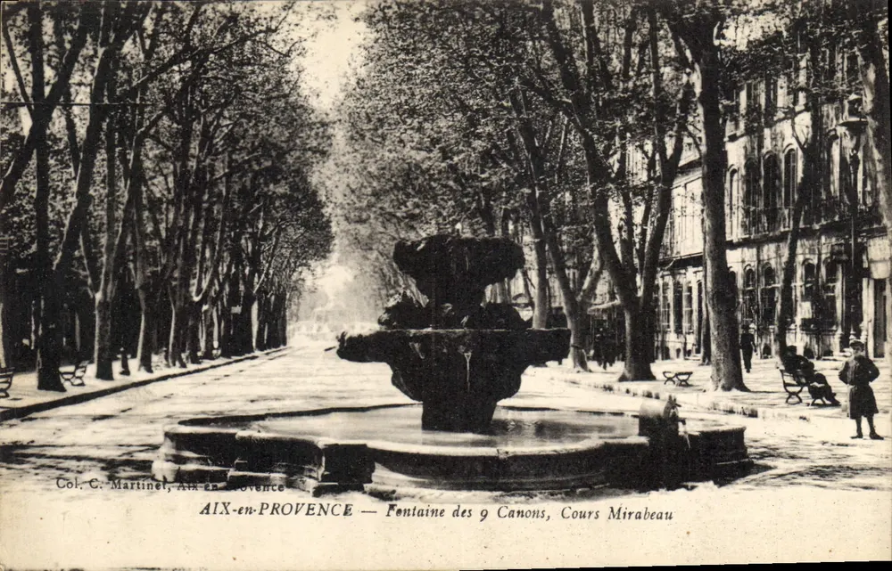 AIX-EN-PROVENCE — Fontaine des 9 Canons, Cours Mirabeau — Col. C. Martinet - Vorderseite