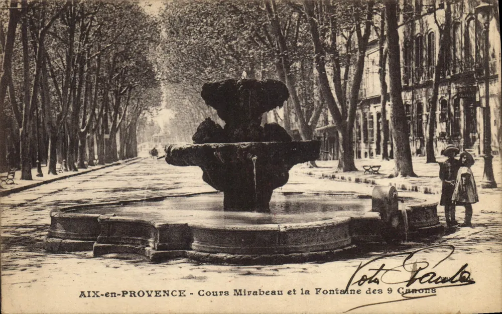 Aix-en-Provence — Cours Mirabeau und die Fontaine des 9 Canons — Fotos Paule - Vorderseite