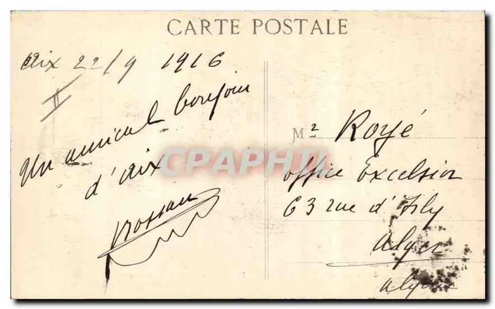Aix-en-Provence — Fonte de Água Quente — Coleção E. Jaussand - Verso