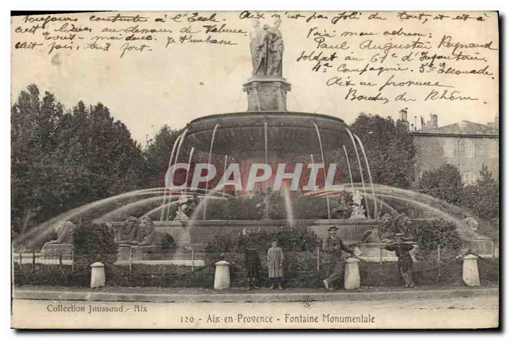 Aix-en-Provence — Fonte Monumental — Coleção Jaussaud, n°120 - Frente