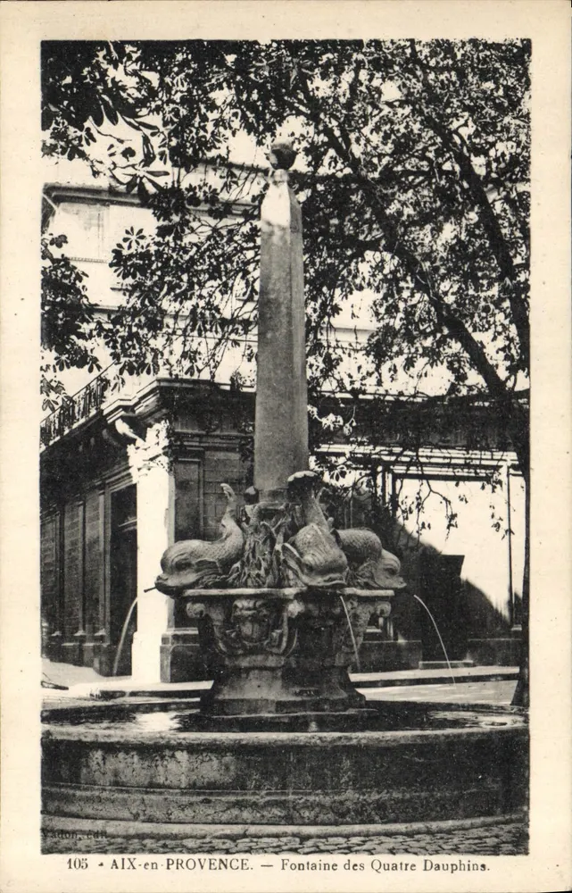 AIX-EN-PROVENCE — Fontaine des Quatre Dauphins — Verlag Sacon, n° 105 - Vorderseite