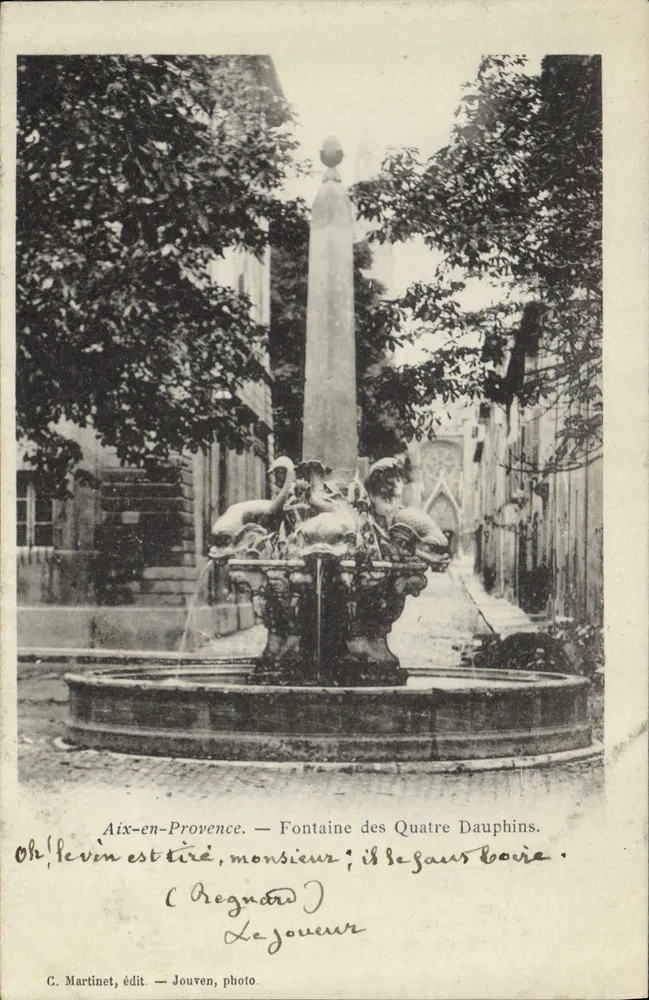 Aix-en-Provence — Fontaine des Quatre Dauphins — G. Martinet, Verlag — Jouven, Foto. - Vorderseite