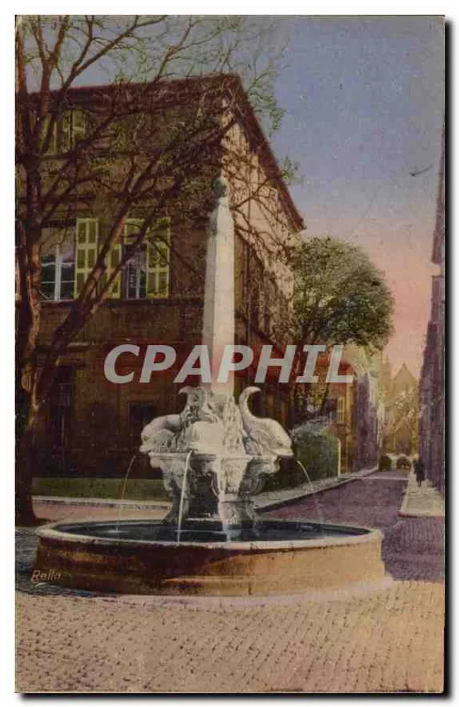 Fontaine des Quatre-Dauphins — Aix-en-Provence — Verlag: Rella - Vorderseite
