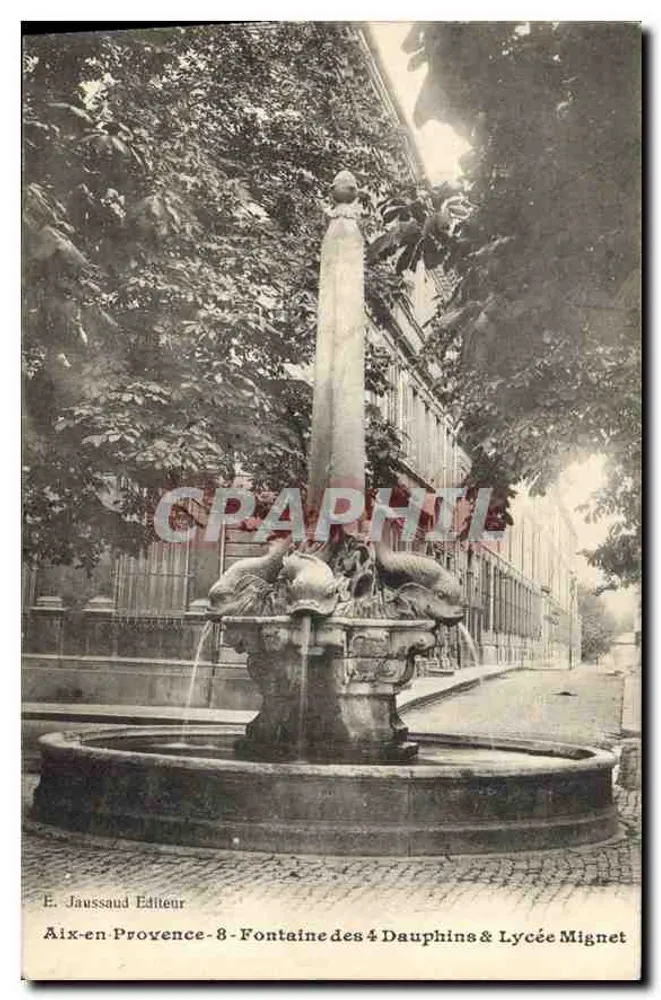 Aix-en-Provence — Fontäne der vier Delfine & Lycée Mignet — E. Jaussaud Verlag - 8 - Vorderseite